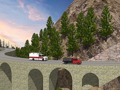 现代山地隧道公路道路 山地公路 丘陵公路