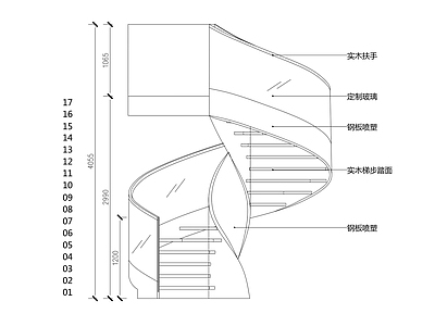 XD旋转楼梯 节点详图