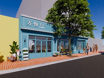 现代花店 花店 书吧 咖啡厅 吧 店面 头 橱陈设