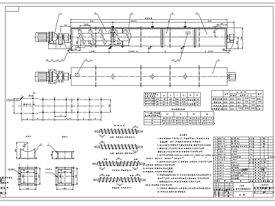 46个LS400螺旋输送机总图装配图零部件套图设计CAD图纸 图库