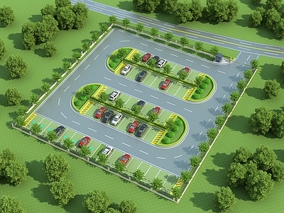 现代户外停车