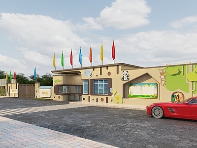现代幼儿园入口大门 学校 学校入口