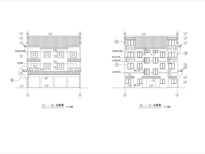 中式徽派建筑CAD 施工图