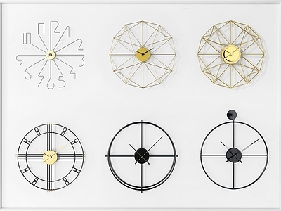 现代墙饰挂钟表组合