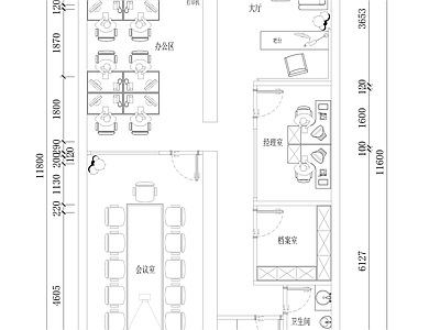 办公室平面方案 施工图