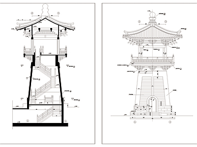 钟鼓楼详图 施工图 建筑通用节点