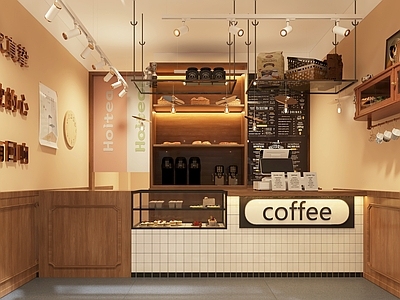 现代奶茶店 备餐区 单层 收银