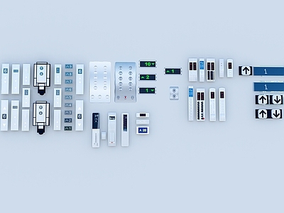 现代电梯按键 构件 控制面板 开关 显示器