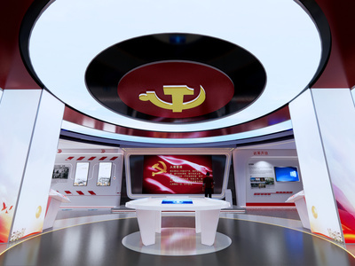现代党建展厅 文化中心 党徽 新时代文明中心 科技
