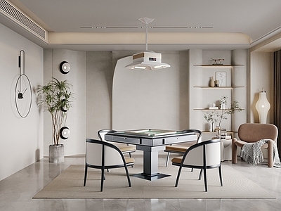 侘寂风棋牌室 麻将机
