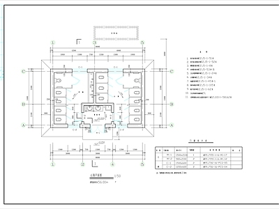 新中式厕所施工图纸cad