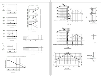 新中式客栈建筑 施工图