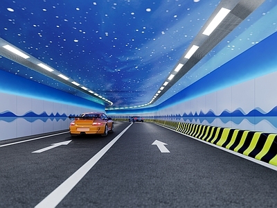 现代道路 地下隧道 星空顶