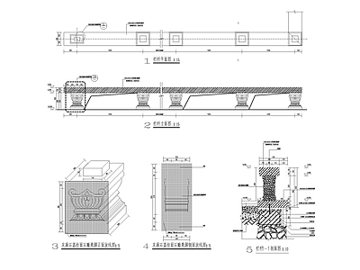 石护拦杆 节点详图