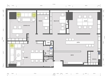 办公空间平面图 施工图