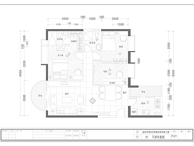 深圳市益田花园两套样板房装修 施工图 平层