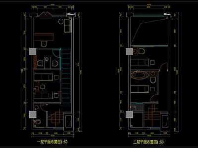 现代美容店施工图 平面图