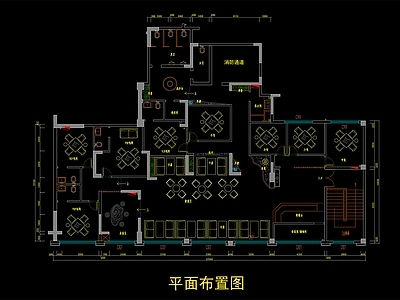 现代茶楼平面图 施工图