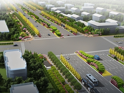 现代道路 廊架 绿廊 休闲步道 党建公园 雕塑 树池