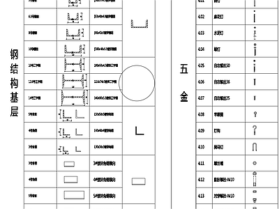 自攻螺丝膨胀螺丝方管五金 图块