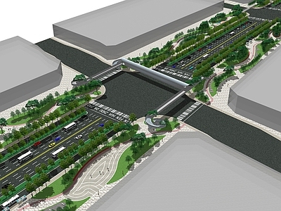 现代道路 市政道路 斑马线 十字路口 双车道 公路