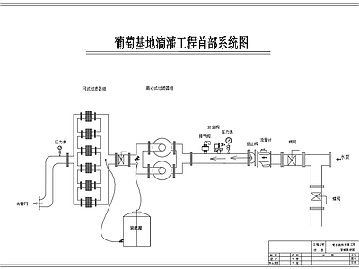 葡萄基地滴灌工程系统布置节点图纸 施工图