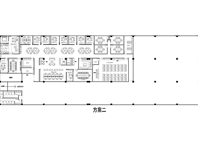 1000平办公空间设计平面布局方案 施工图