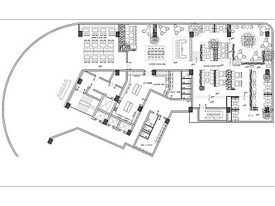 900平柬埔寨顶楼露台酒吧平面图  施工图