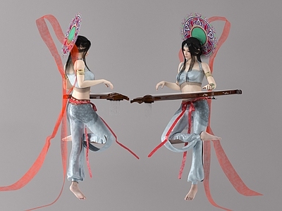敦煌飞天古筝女人