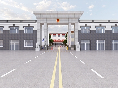 现代镇政府大门