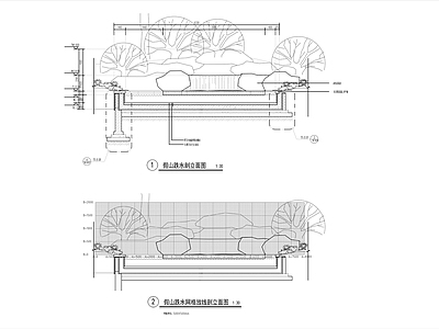 中式假山跌水详图 施工图