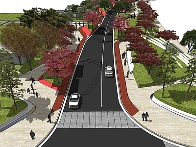 城市道路口袋公园景观设设计 施工图 景观 规划设计