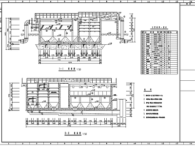 隔板混合 格网反应 斜管沉淀池工艺图 施工图