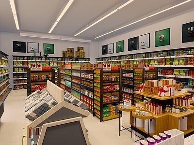 现代超市便利店 内部店 生活用品区
