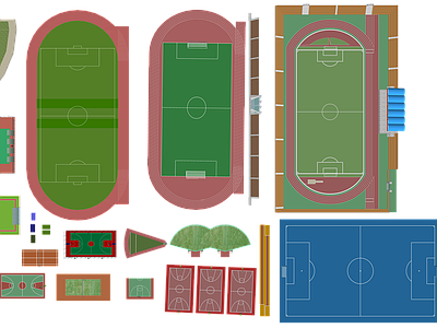 现代足球场 学校操场 运动装置设备
