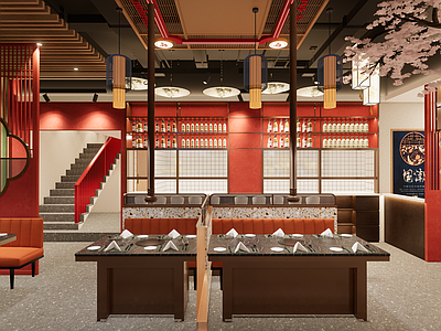 新中式国潮烤肉店 隔断