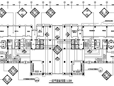 现代简约办公空间一层二层设计平立面施工图