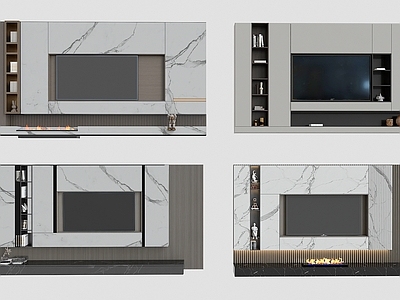 现代电视墙组合 电视柜