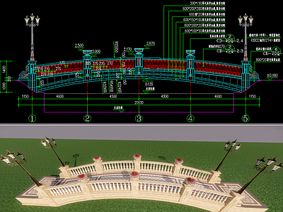 中高端景观桥三结构图 施工图