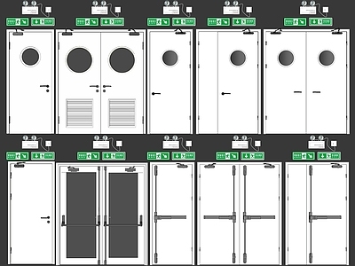 现代消防门 防火门 消防通道指示牌 安全逃生门 楼道门 安全出口标识