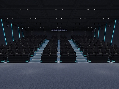 现代电影院 3D影院 安全指示牌 座椅