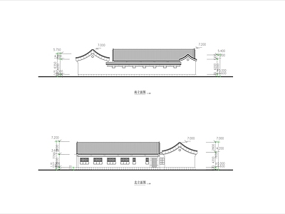 中式古典民居建筑方案图cad