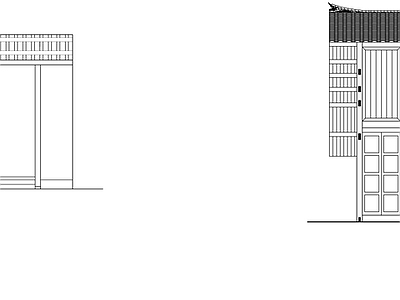 中式古建民居平立剖cad