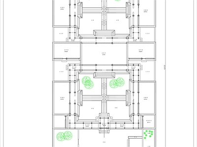 中式四合院方案建筑施工图纸cad