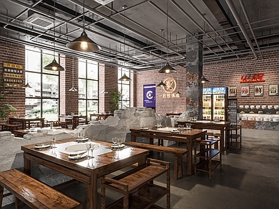工业风火锅店 餐饮店 网红餐饮店
