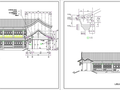 中式四合院建筑施工图纸cad