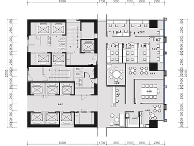 290sqm办公室平面图 施工图