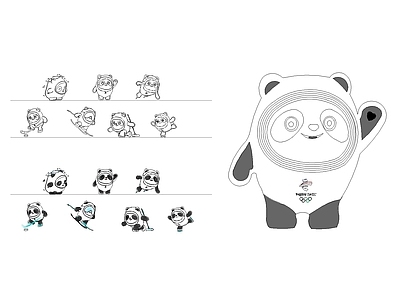 现代简约冰墩墩摆件 施工图