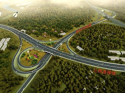 现代城市立交桥道路 立体交通