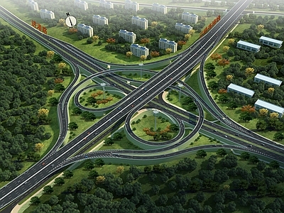 现代立交桥道路 城市立交 城市立体交通